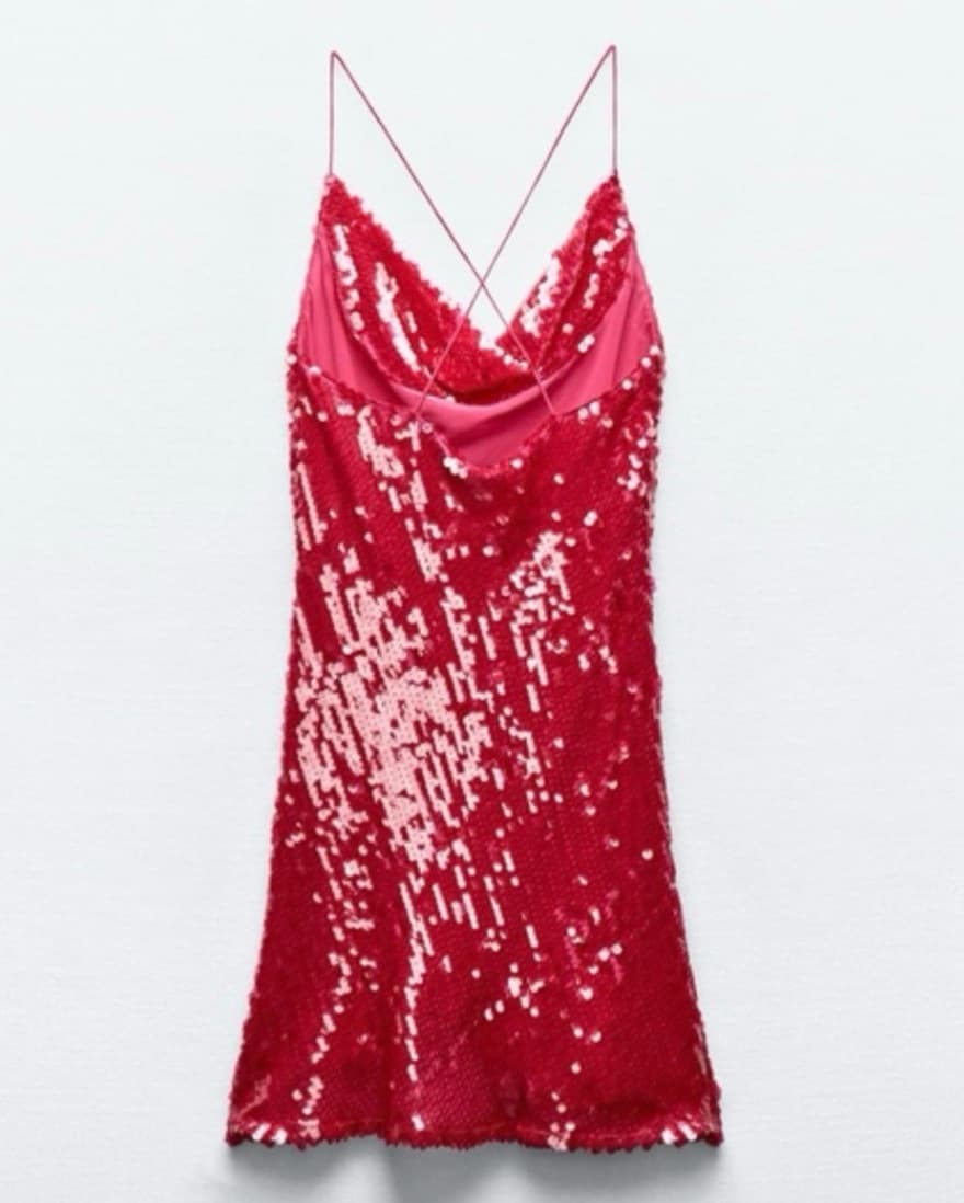 Red Sequin Mini Dress - Image 2