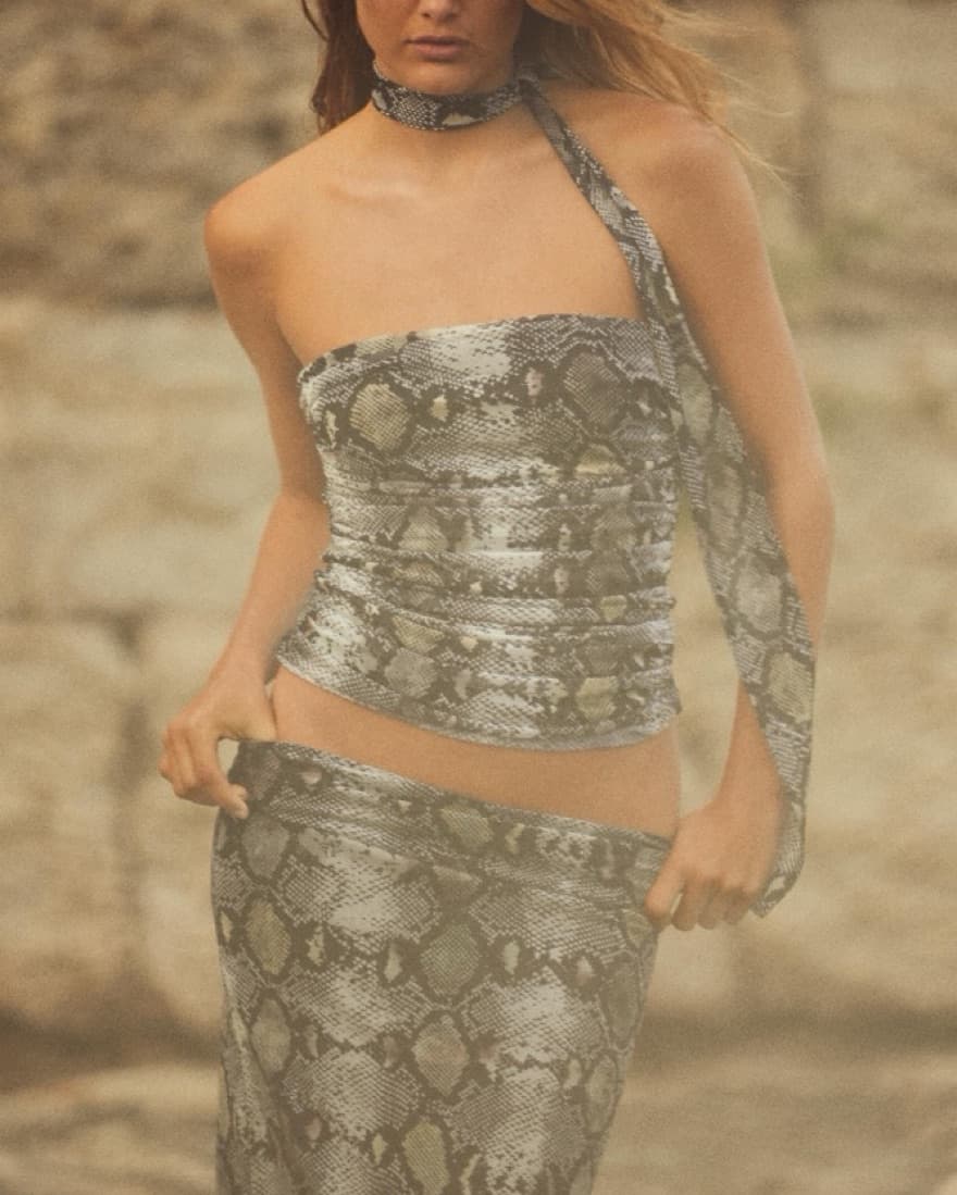 Snakeskin Tulle Bandeau + Skirt Set - Image 3