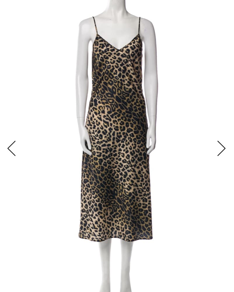 All Saints Leopard Print Midi Dress - Image 3