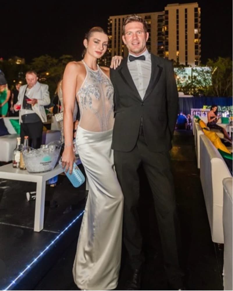 White & Silver Retrofete Maxi Dress - Image 1