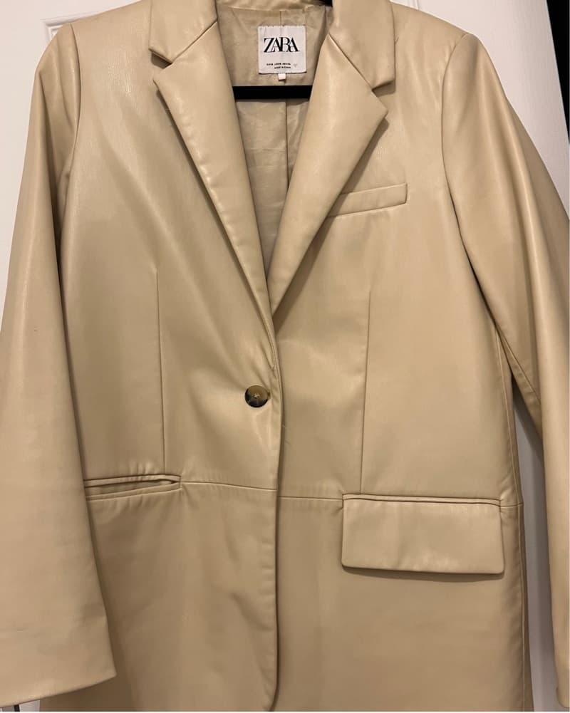 Zara Tan Oversized Blazer - Image 2