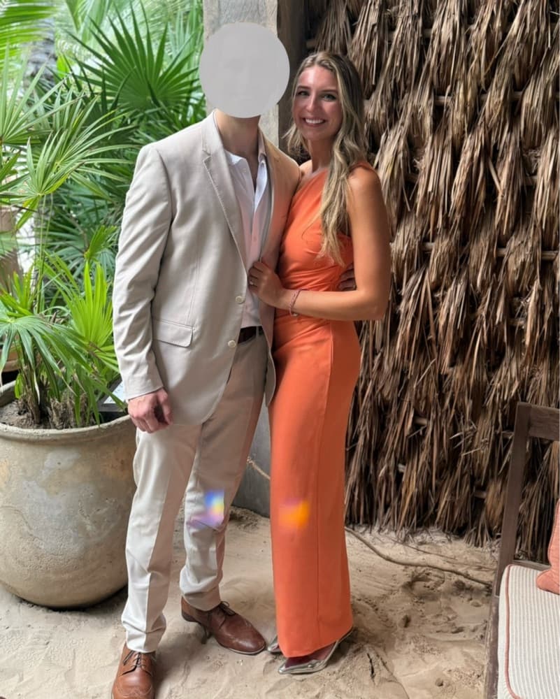 Criselda One Shoulder Orange Maxi Dress - Image 4