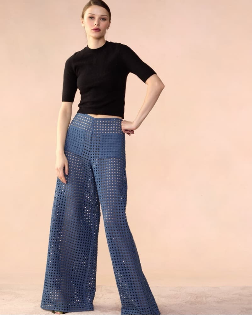 Cynthia Rowley Lattice Wide Leg Pants - Image 2
