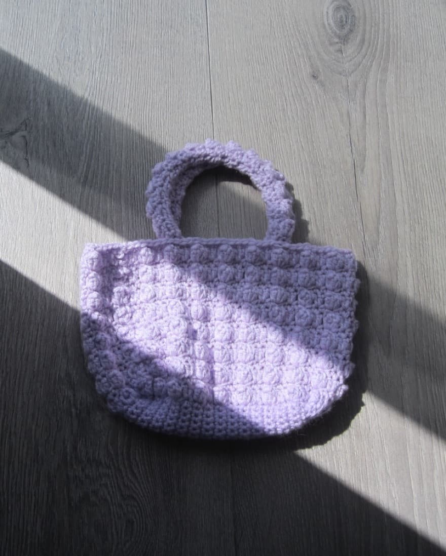 Purple handmade crochet bubble bag  - Image 1
