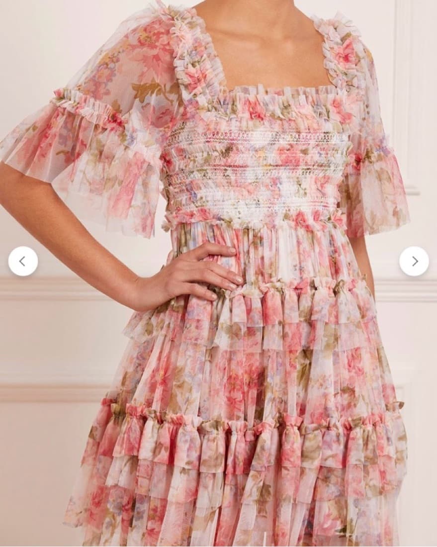 Needle & Thread Pink Floral Dress - Image 3
