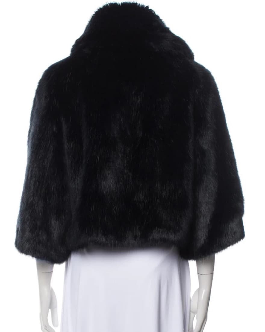 NILI LOTAN Faux Fur Cropped Coat - Image 4
