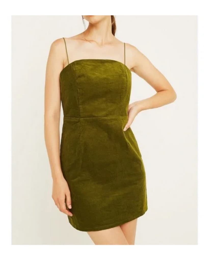 Mini Dress in Olive Green - Image 3
