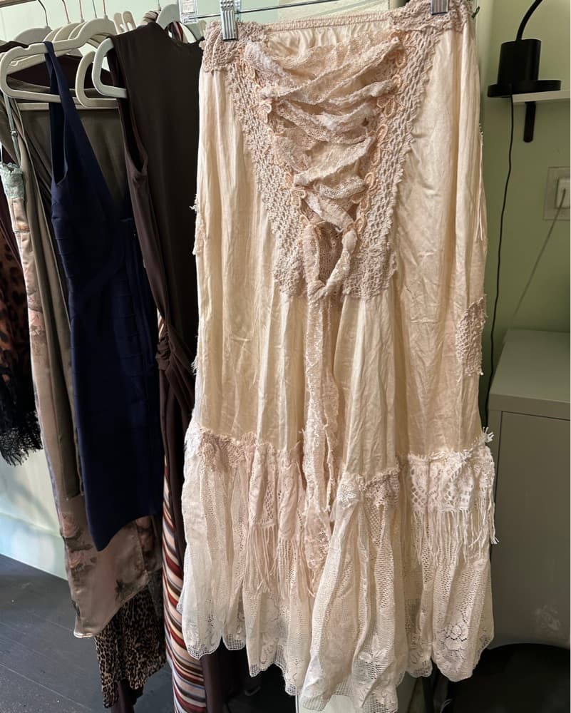Boho Chic Fringe Lace Maxi Skirt - Image 4