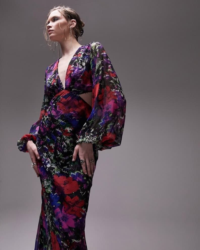 Long Sleeve Gown With Cut Outs - Image 3