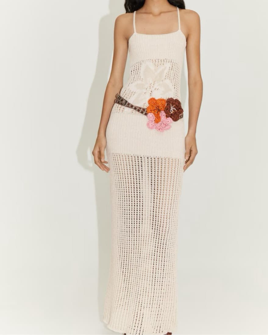 SIEDRÉS X MANGO  FLORAL KNITTED MAXI-DRE - Image 1