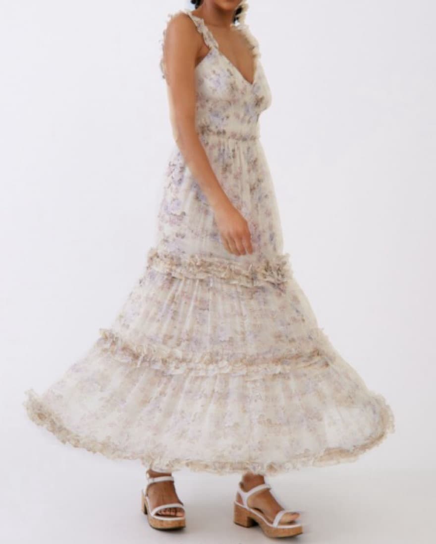 Romantic Floral tiered Midi Dress - Image 3
