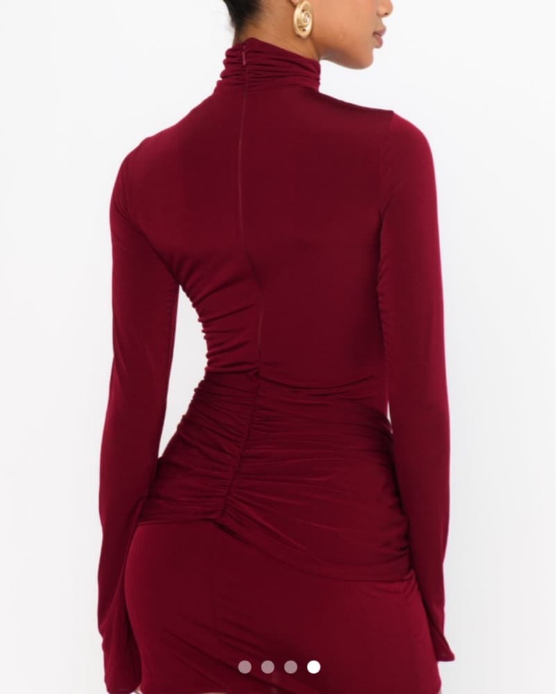 Bleeker Burgundy Dress - Image 5