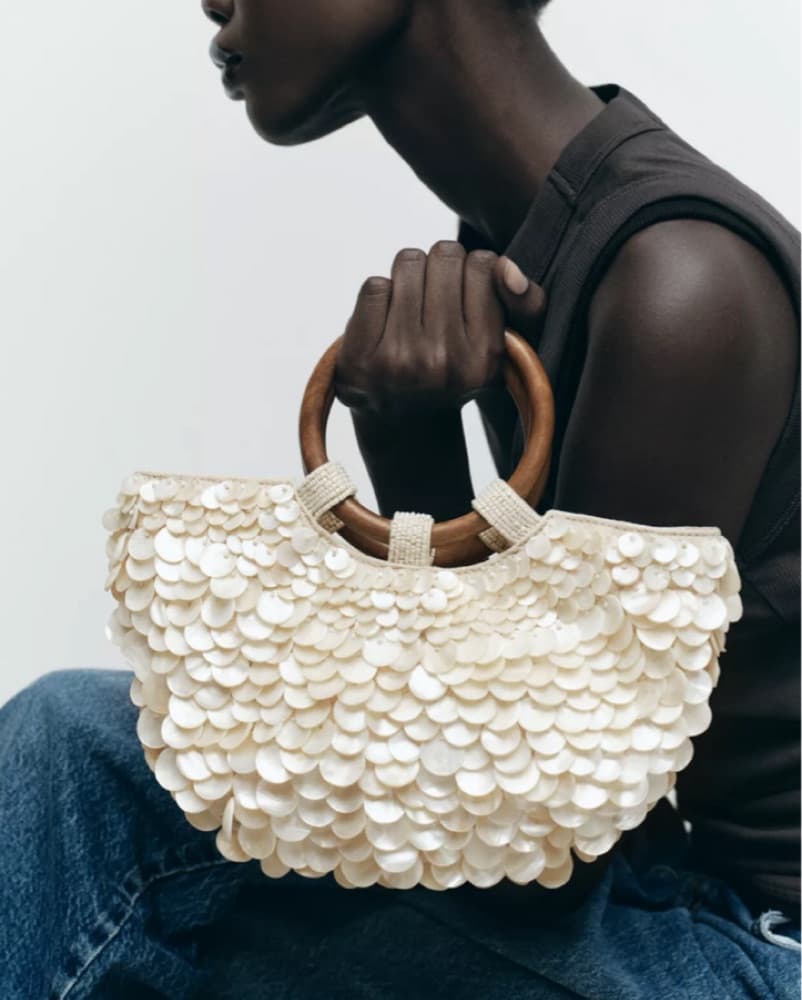 Zara Mother of Pearl Bag Ivory Shell - Image 6
