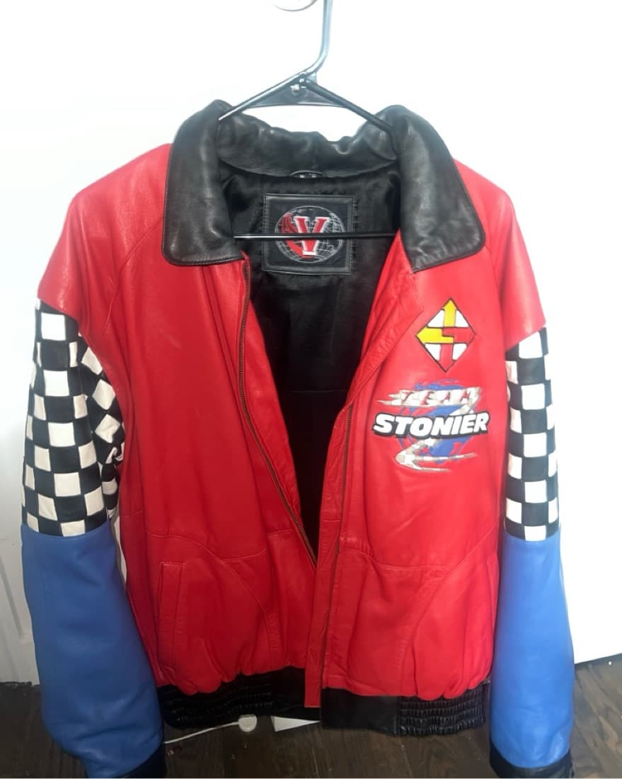 Vintage Leather Racing Jacket - Image 1