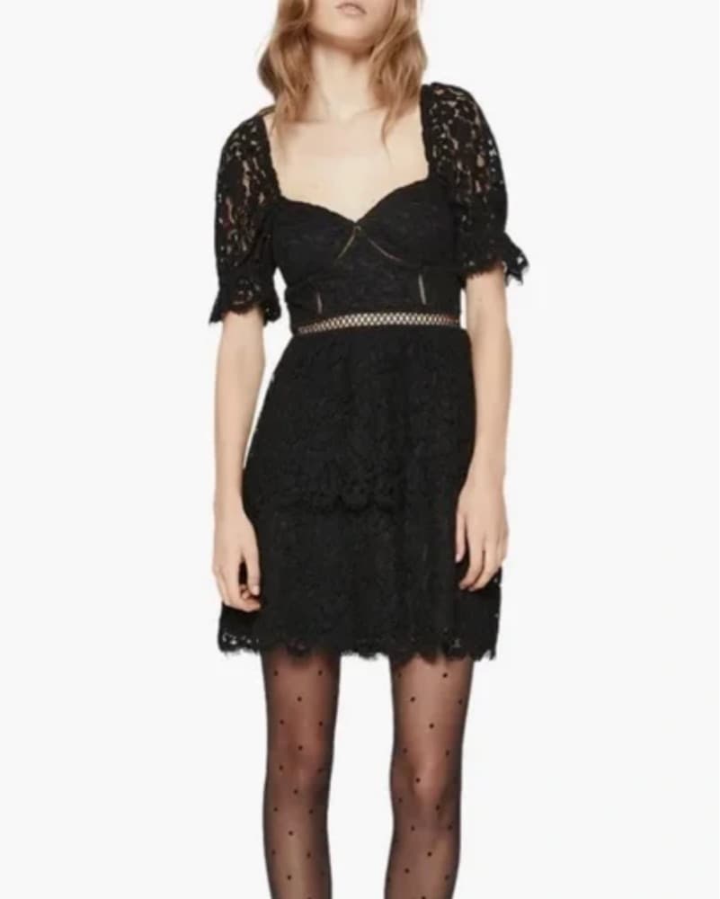 Bardot Lace Mini Dress - Image 1