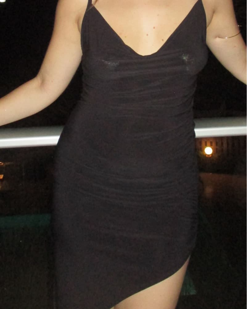 Black Slinky Bodycon Maxi Dress – Ruched - Image 2