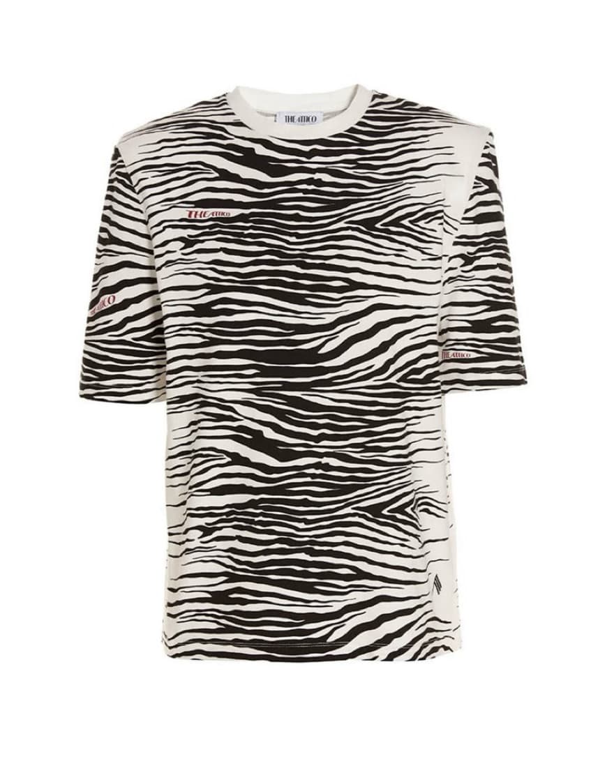 The Attico Zebra Printed Crewneck T-Shir - Image 1