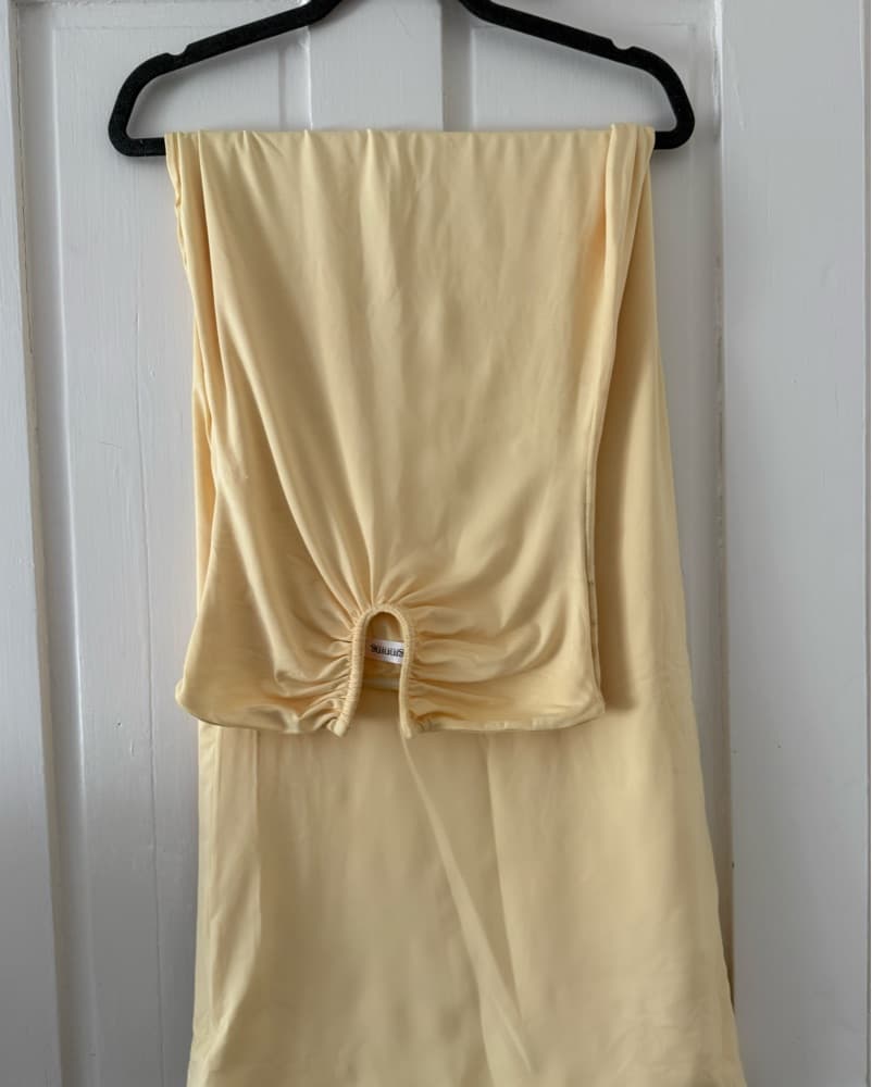 Yellow Strapless Maxi Dress  - Image 2