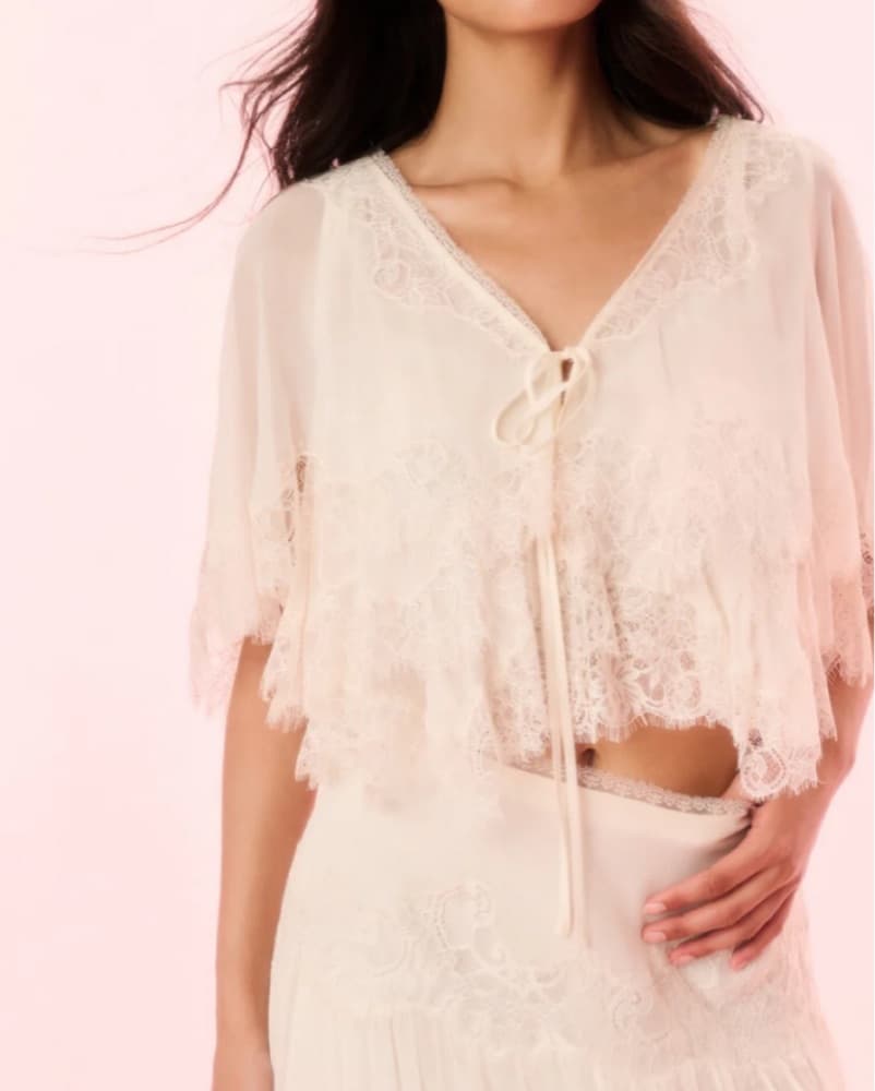 LoveShackFancy Thessia Silk Top - Image 1