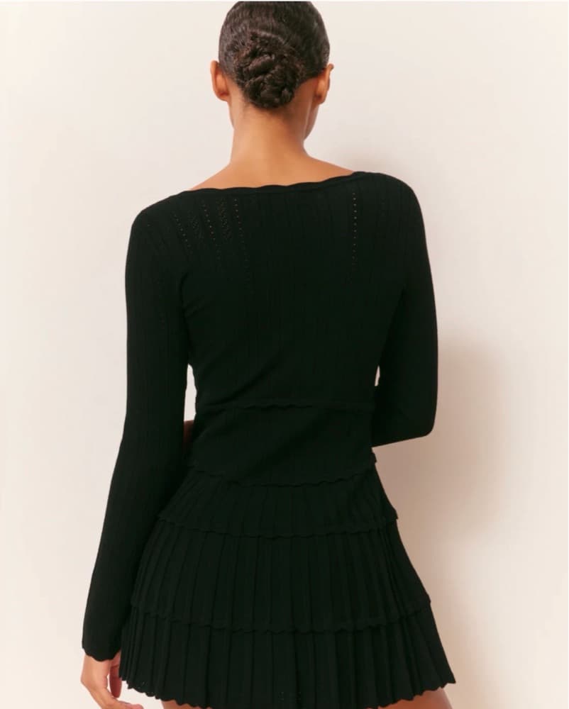 Stretch Pointelle Mini Dress - Image 2