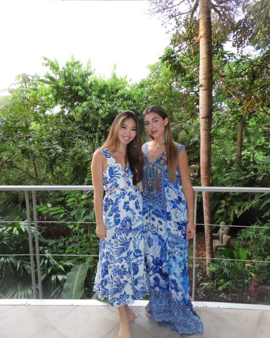 Farm Rio Blue And White Midi Dress - Image 3