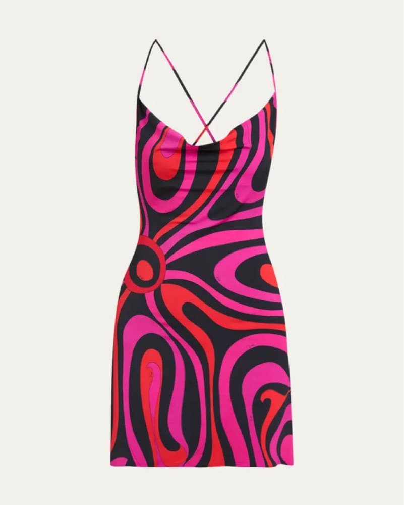 PUCCI Marmo Jersey Satin Cowl-Neck Backl - Image 1