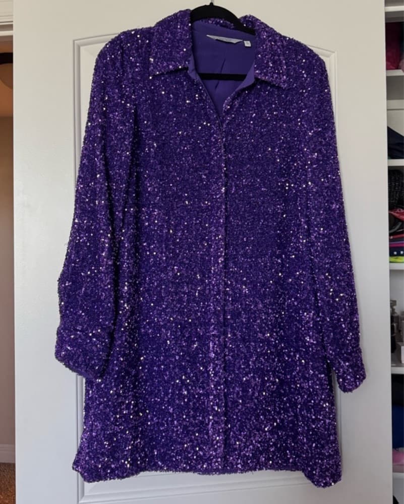 & Other Stories Purple Sequin Dress - Image 3