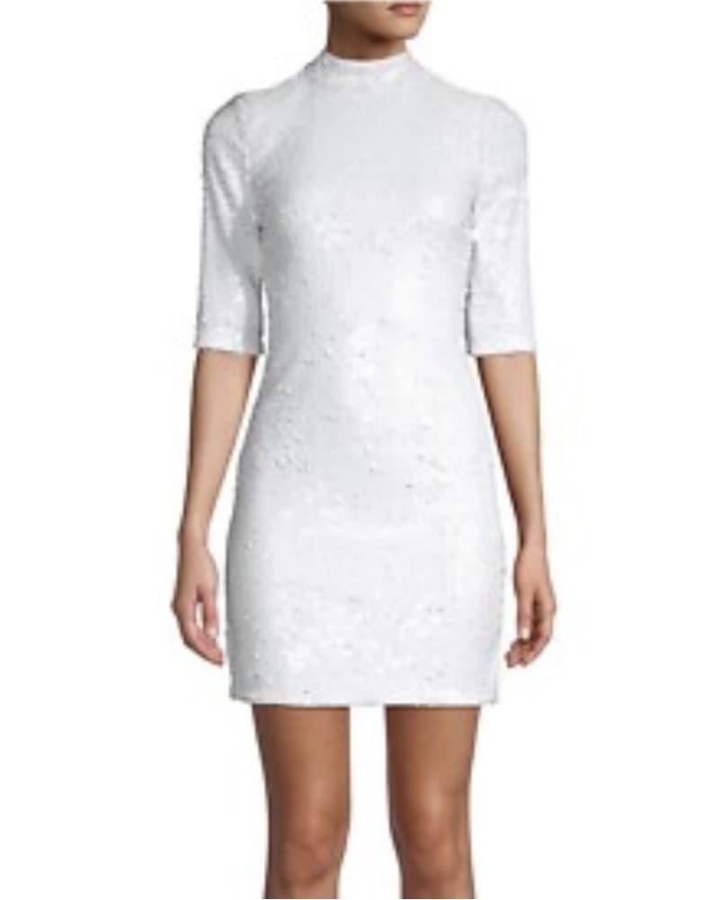 Alice And Olivia Sequin White Dress - Image 2
