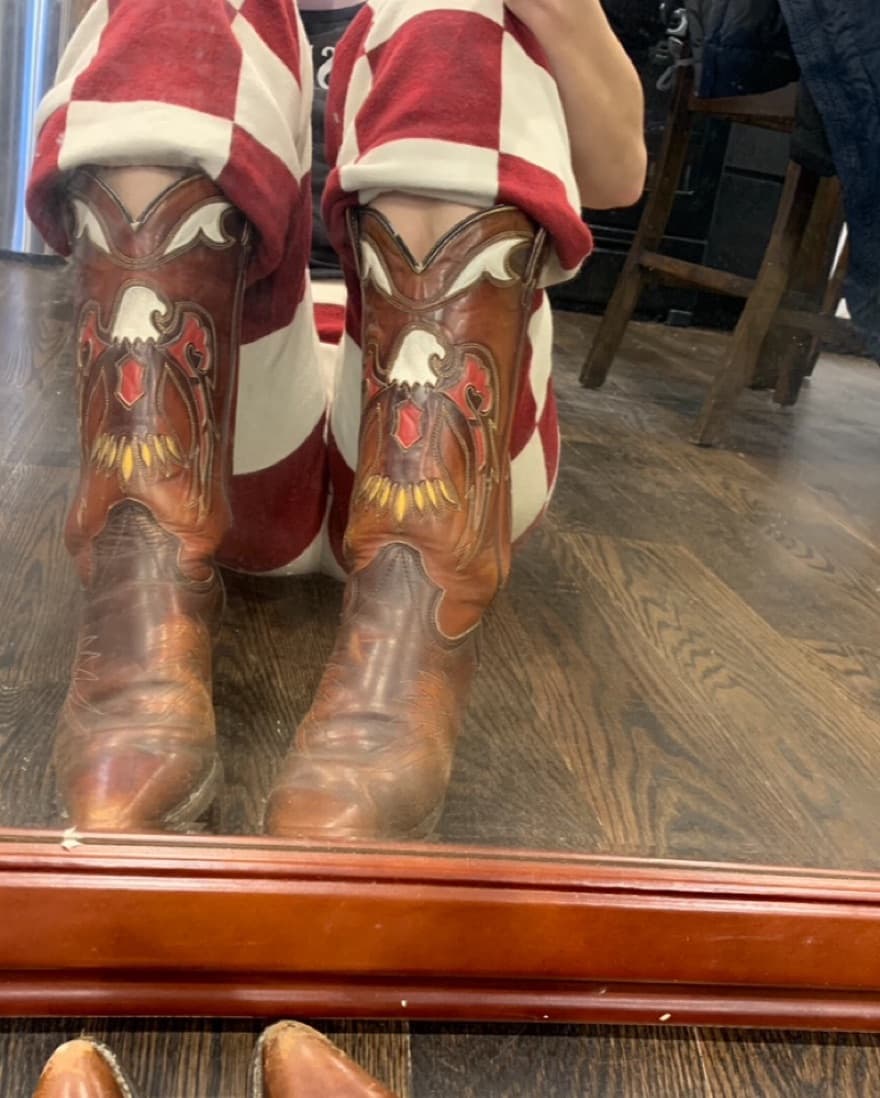Brown Leather Cowboy Boots  - Image 1