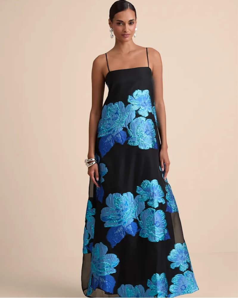 Lulus Blue Floral Dress - Image 1