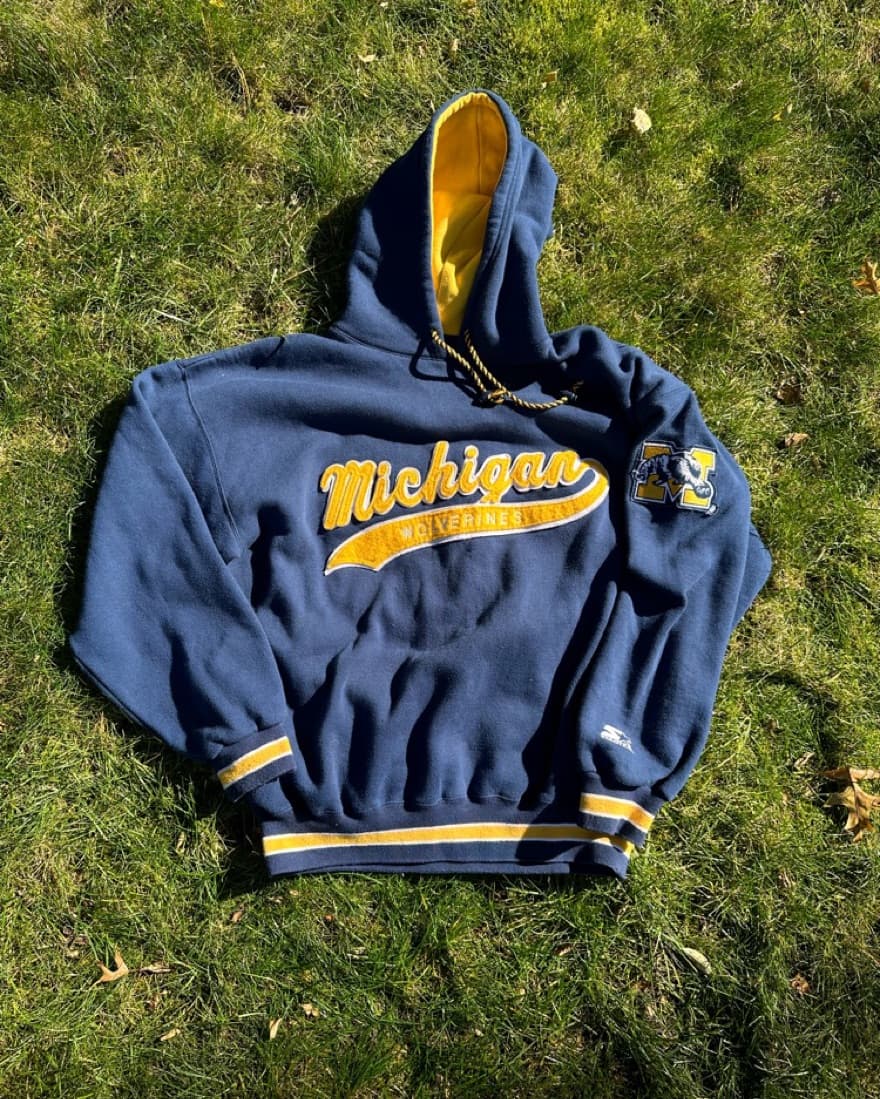Michigan Wolverine Vintage Hoodie     - Image 2