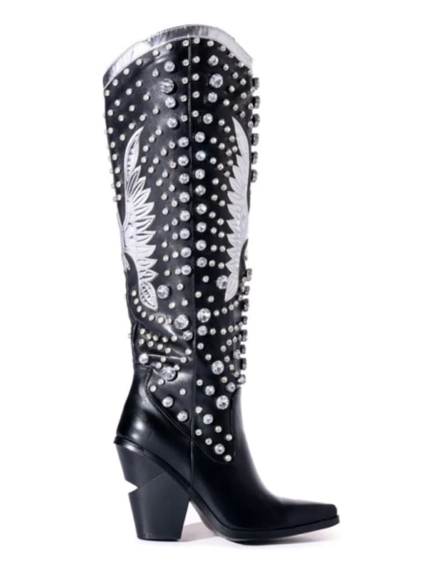City Girl Black Tall Cowboy Boot  - Image 2