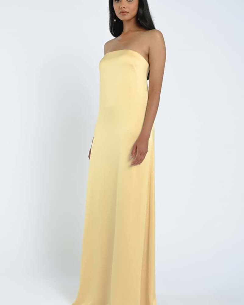 Jenny Yoo Butter Yellow Strapless Size 2 - Image 2