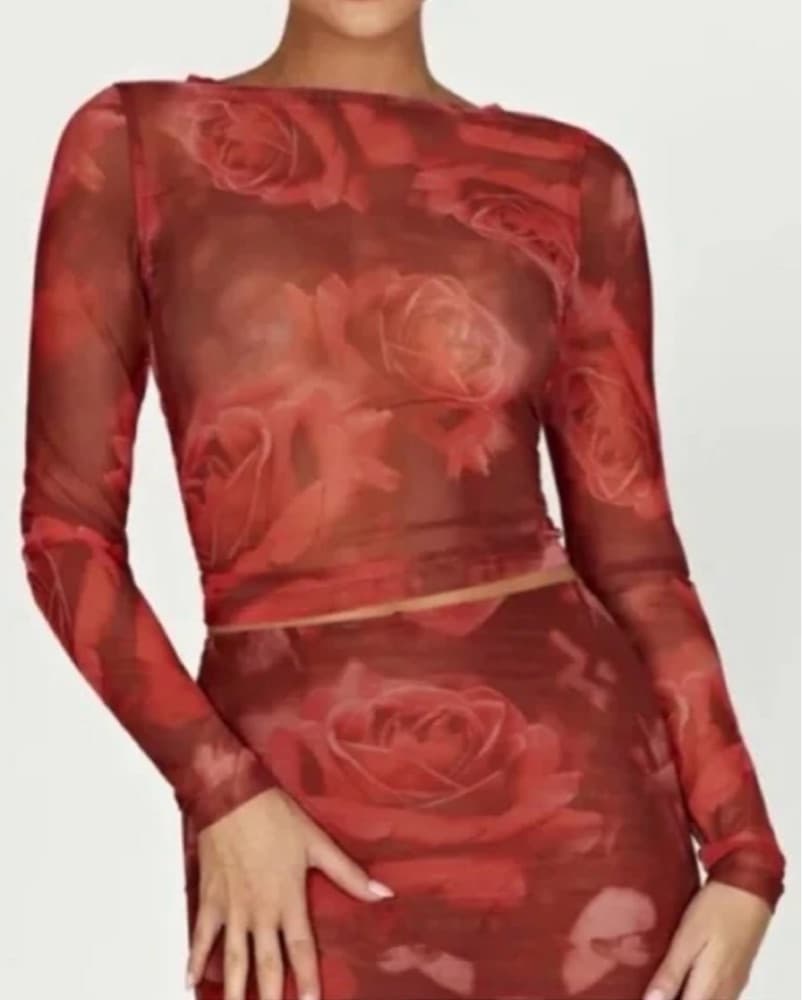 Meshki Red Sheer Set - Image 1