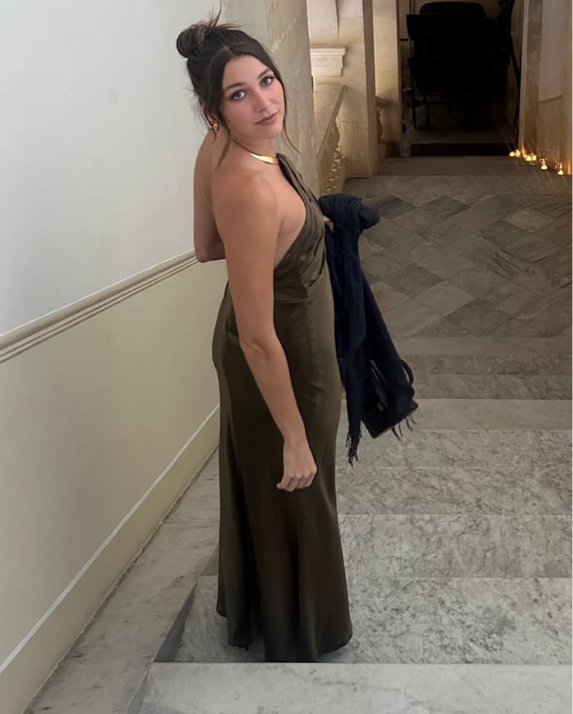Reformation Green Formal Dress - Image 3