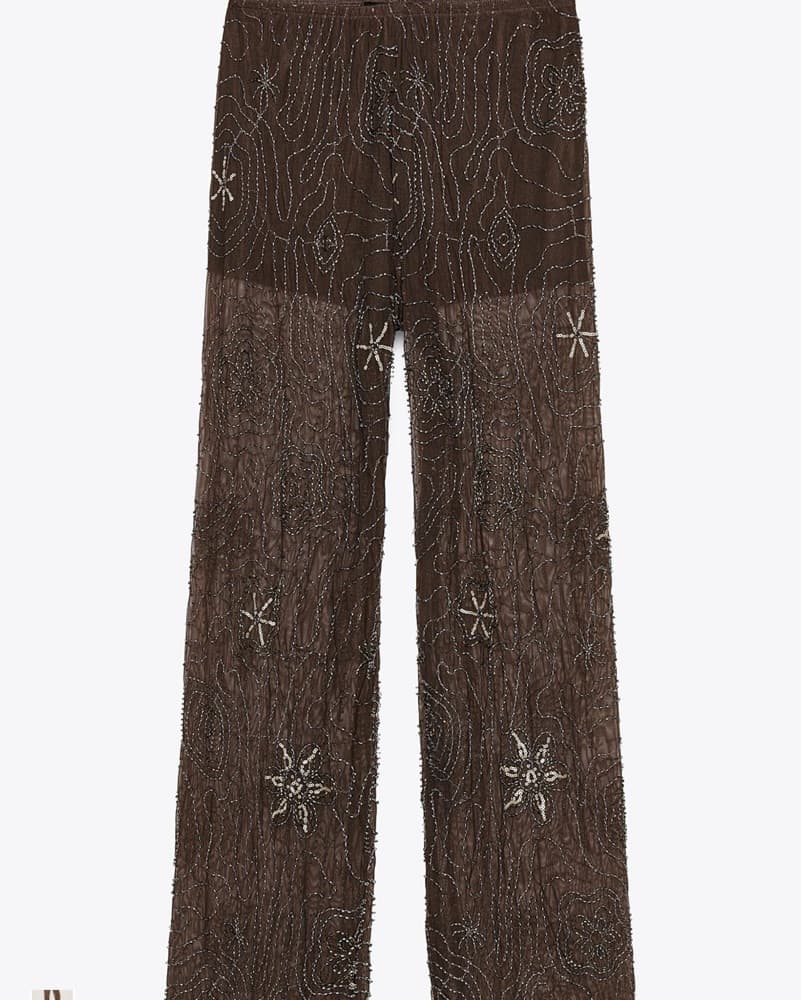 Zara Sequin Brown Pants - Image 2
