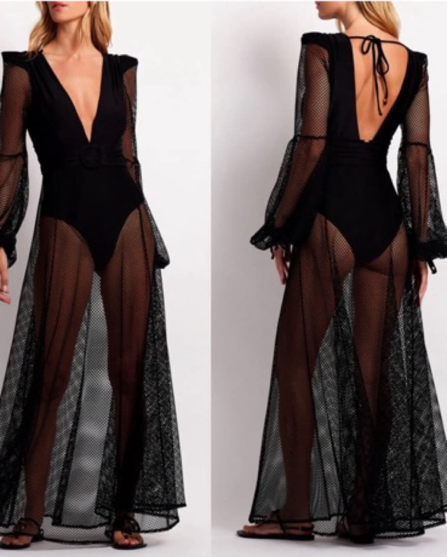 PatBO Deep Plunge Netted Beach Dress - Image 2