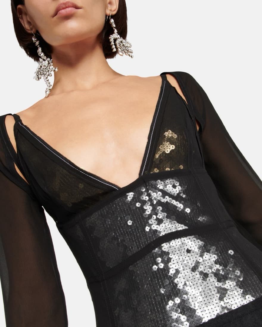Victoria Beckham Sequined Wool Dress - Image 4