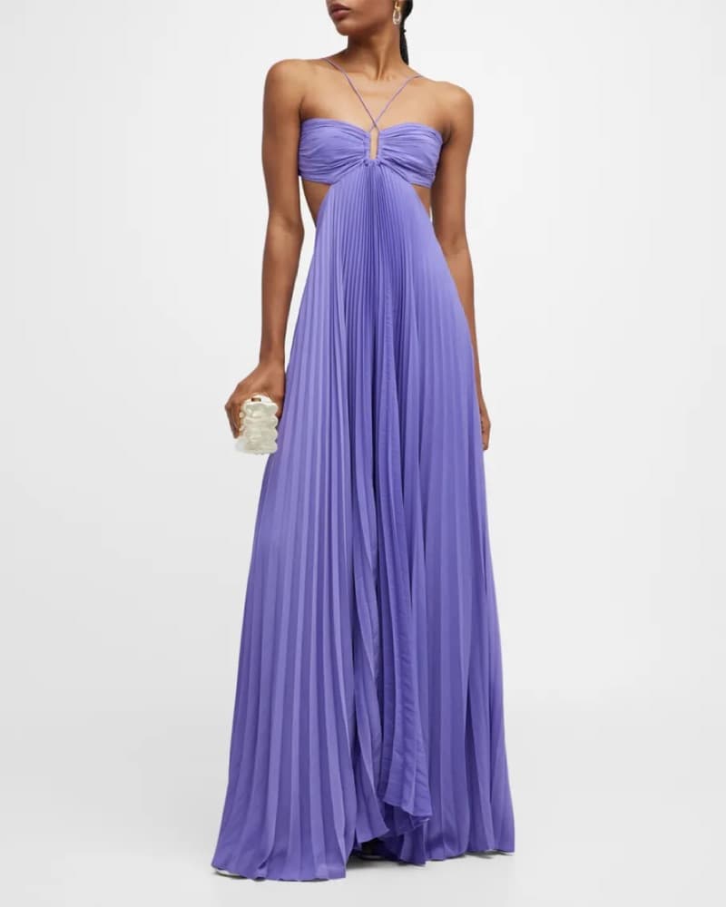 A.L.C pleated Halter Maxi Dress  - Image 2