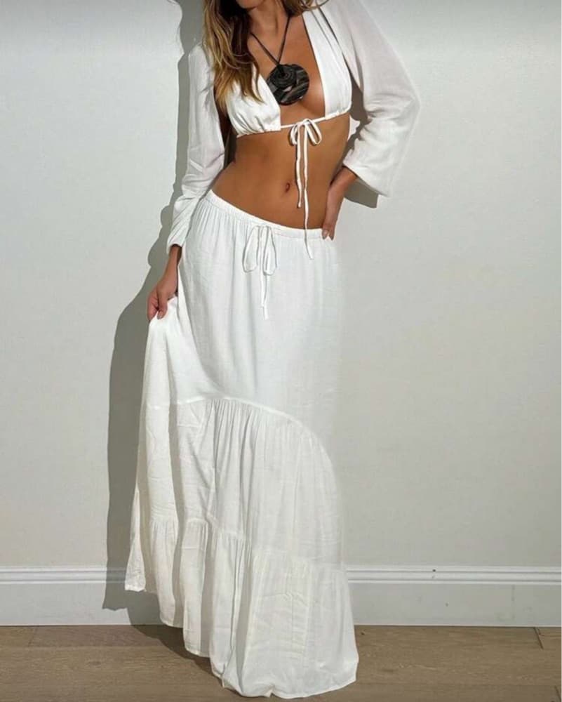 White Skirt and Top Set - Image 1