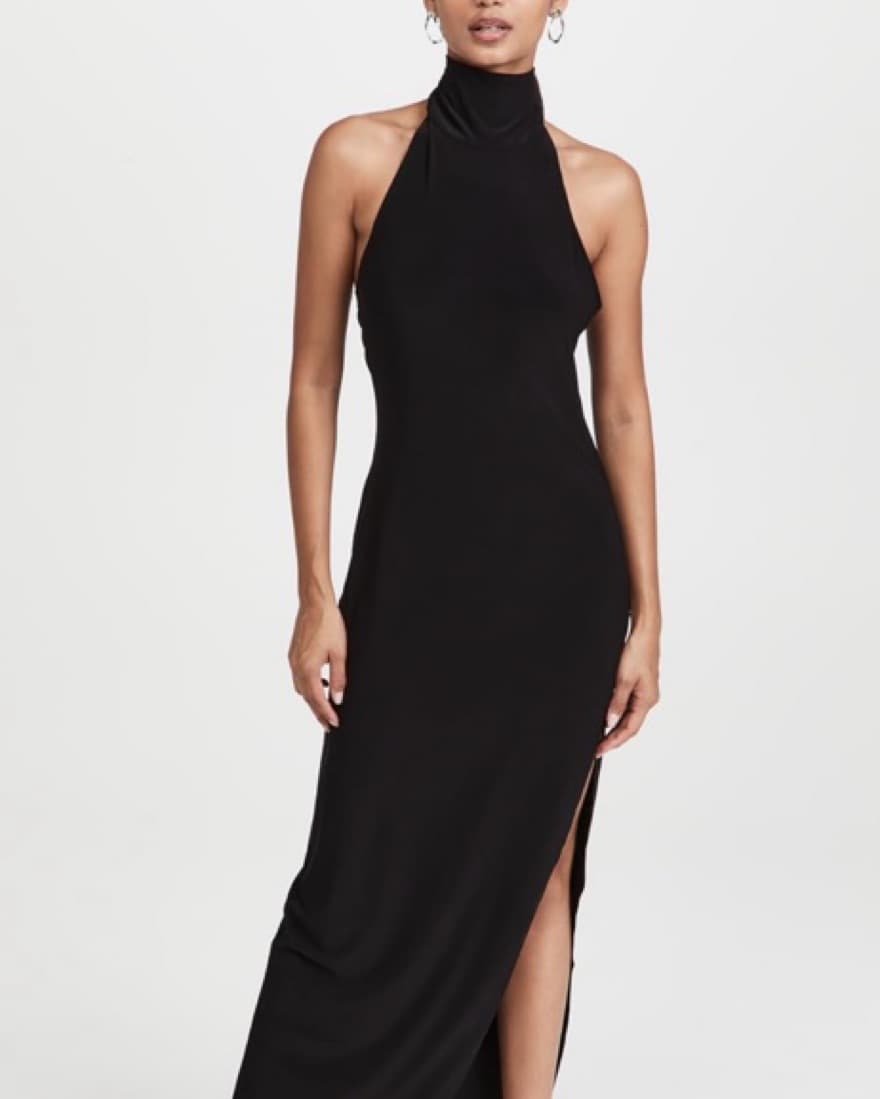 Norma Kamali Black Midi Dress - Image 1
