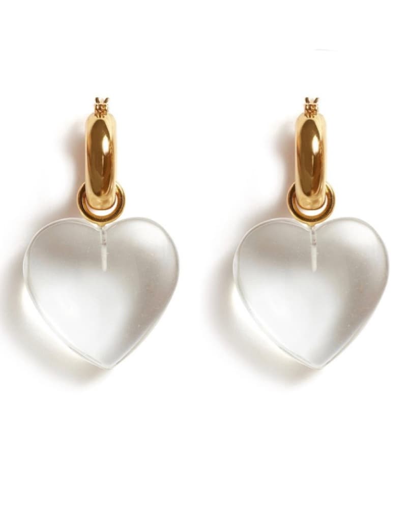 LIZZIE FORTUNATO Crystal Heart Earrings - Image 2