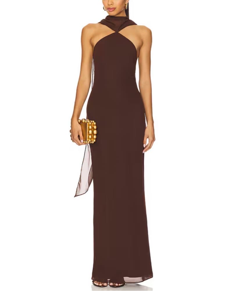 Amanda Uprichard Ashton Maxi in Cocoa - Image 1