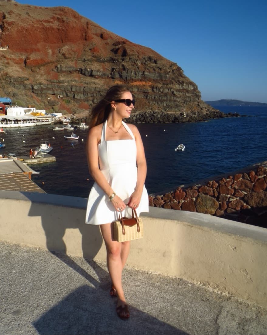 White Mini Halter Dress - Image 5