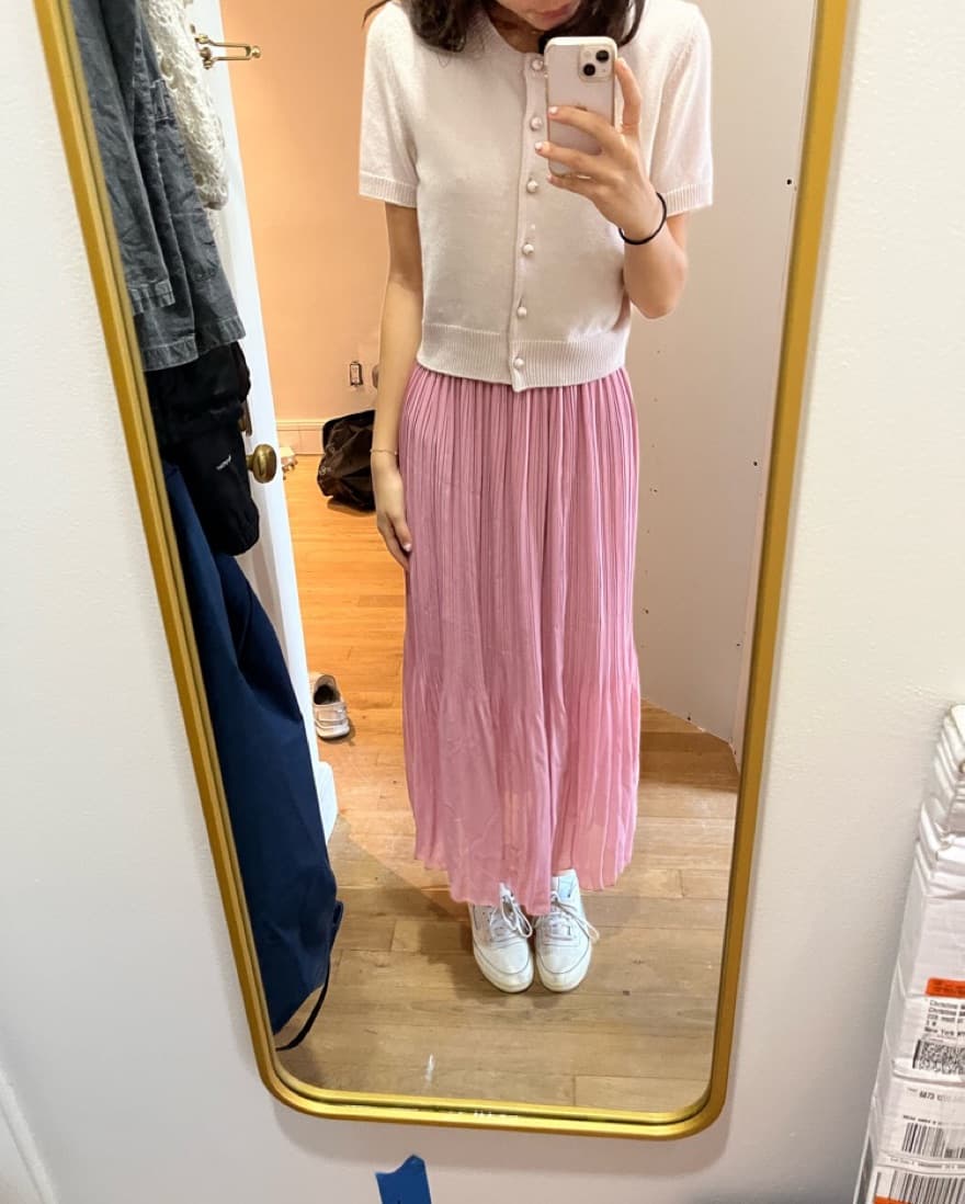 Pink Pleated Skirt - Image 1