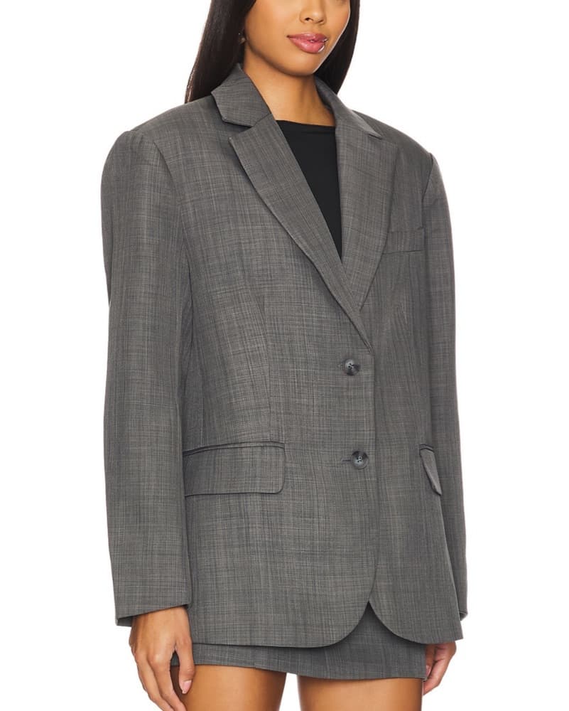  ASTR Grey Blazer And Skirt Set  - Image 3