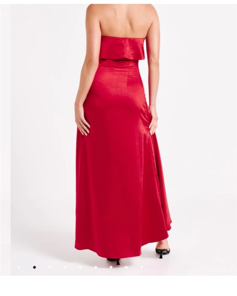 Sulianna Strapless Ruffle Midi Dress - V - Image 2