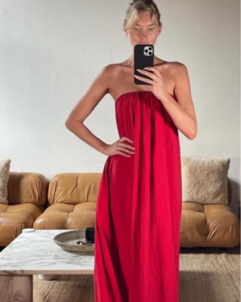 Helsa Crinkle Pleated Gown Size Small  - Image 1