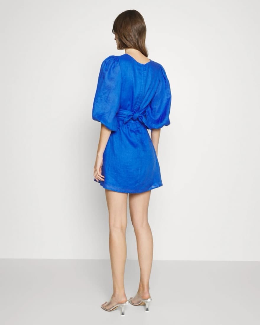 Faithful the Brand Blue Linen Dress - Image 4
