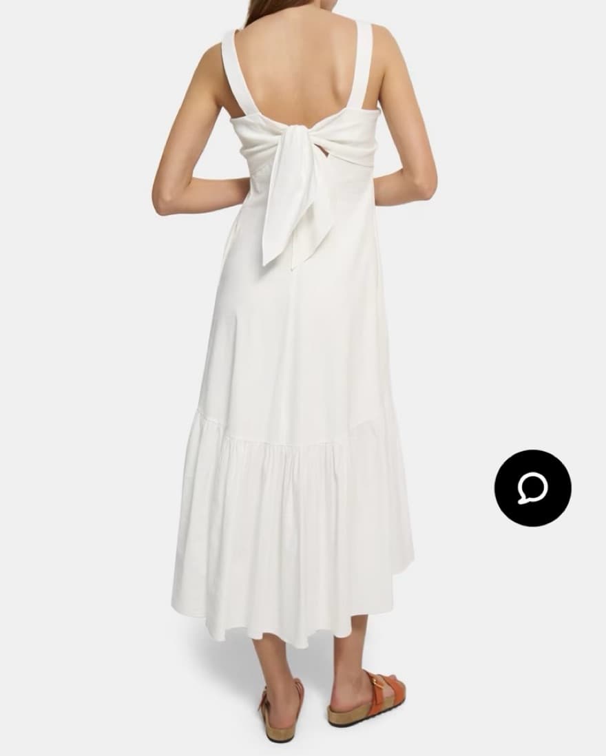 Tie Back Dress In Stretch Linen - Image 3